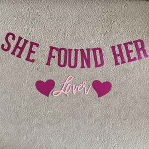 She Found Her Lover Banner HOT PINK/PINK Glitter Bachelorette Party Decorations